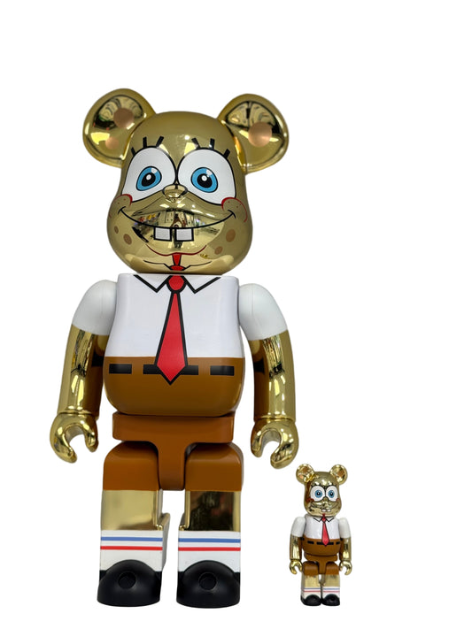 BEARBRICK x SPONGEBOB Gold Chrome