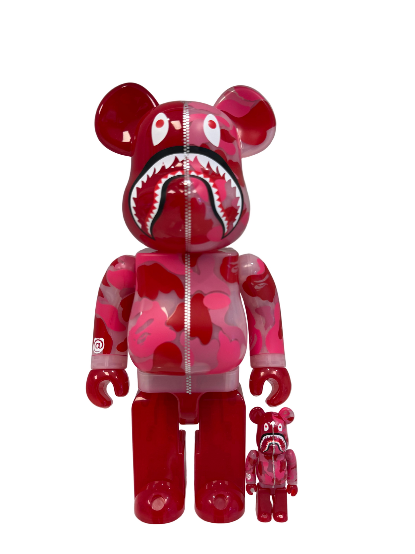 BEARBRICK x BAPE Clear Red ABC Camo Shark