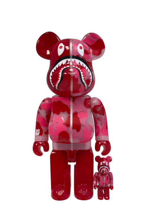 BEARBRICK x BAPE Clear Red ABC Camo Shark