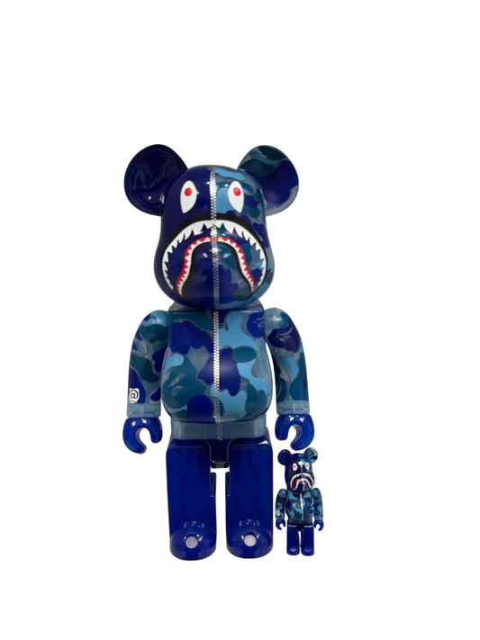 BEARBRICK x BAPE Clear Blue ABC Camo Shark
