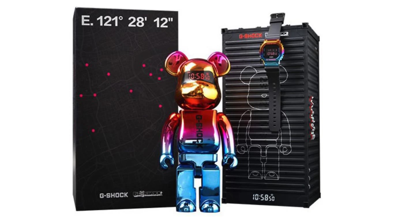 Bearbrick x G-Shock 2021 Shanghai Night Set (Shipping Container, 400% + Watch)
